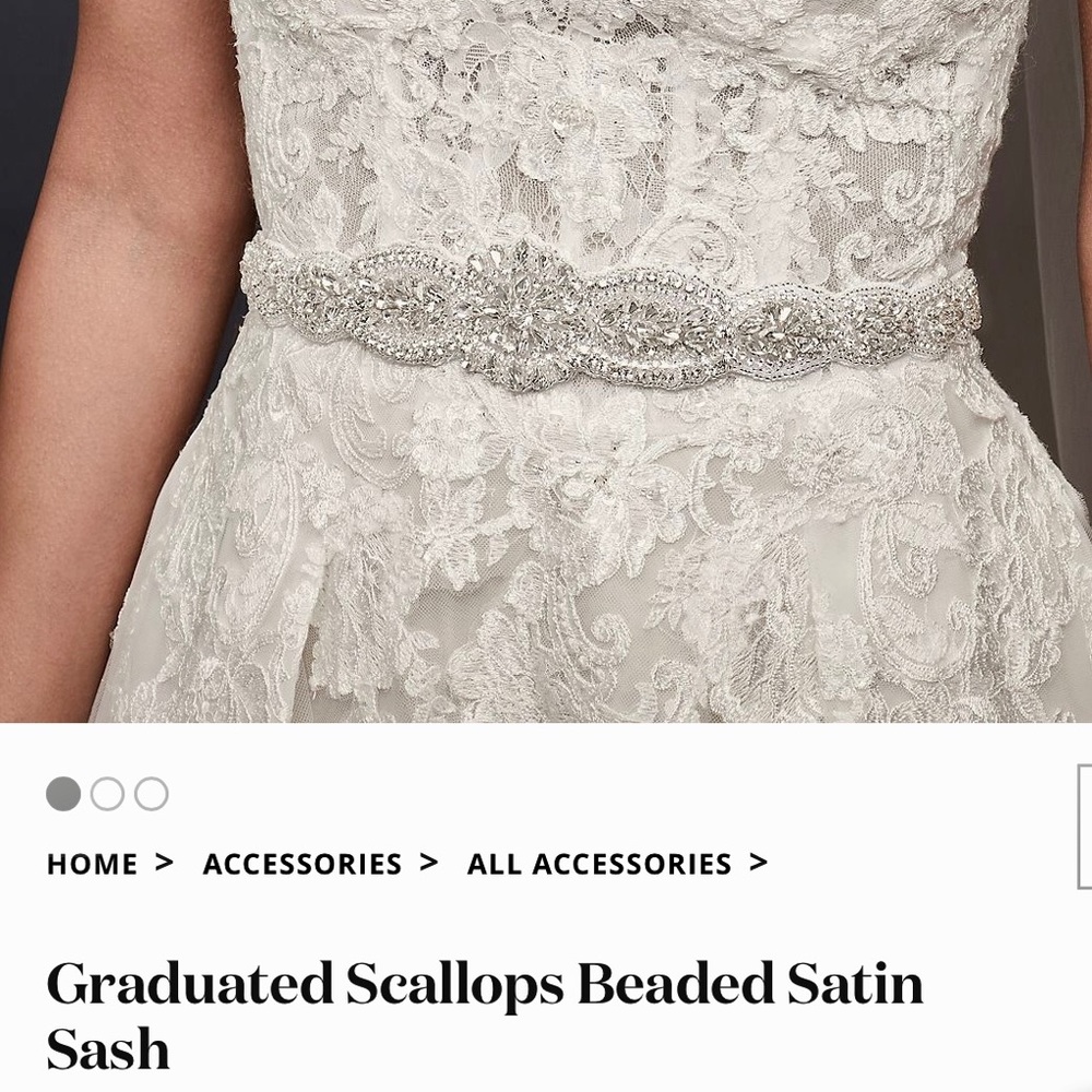 Graduated Scallops Beaded Bridal Sash